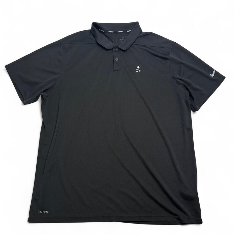 Nike Disney Men’s Black Polo Shirt with Mickey Mouse Embroidered.